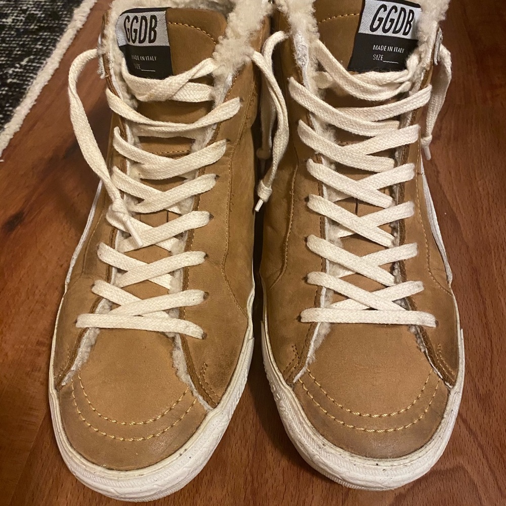 Golden Goose High Top Shearling Slides